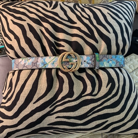 Gucci GG Supreme Monogram Blooms Interlocking G buckle hip or waist belt XL - Picture 2 of 14